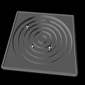 Metallic Gray Square Base Component With Spiral Design And Reflective Surface 3d model