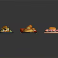 Assorted Delicious Foods Including Tacos Pancakes Sushi Fried Chicken And Burgers