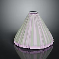 Flared Pleated Skirt With Pink And Green Stripes And Pink Hem Design