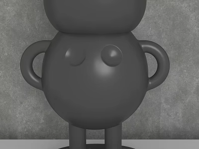 Modern Minimalist Decorative Ornament Set With Round Shaped Abstract Human Figure Gray Smooth Texture 3d model