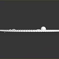 Elegant Silver Bracelet with Hollow Chain Links and Pearl Charm