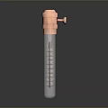 Transparent Glass Tube With Copper Top And Red Scale Markings