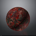 Decorative Red And Green Marbled Sphere With Polished Surface Design