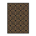 Square Black Rug with Gold Geometric Patterns for Modern Interior Design 3d model
