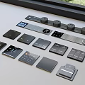 Modern Smart Control Panels With Sleek Black Design And Various Touch Styles 3d model