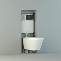Modern White Wall Mounted Toilet With Built In Cistern And Sleek Design