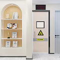 Modern Dental Clinic Interior With Reception Desk Sofa Green Plant And Glass Partition
