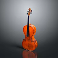 Brown Wooden Household Decorative Violin With Carved Head And Reflective Surface