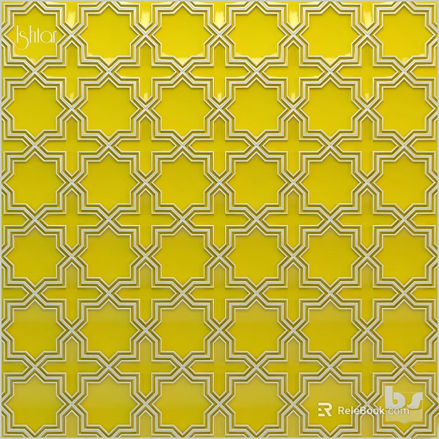 Yellow Geometric Hexagon Cross Line Pattern Design For Washing Daily Products 3d model 