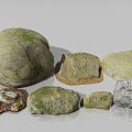 Stone Granite Stone Ground Stone Ground Moss Stone Forest Ground Primeval Forest Pavement Stone Pile Sand Stone Shaped Stone Mine 3d model