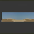Detailed Desert Architectural Model With Courtyard Plants Sandy Terrain And Pyramids