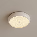 Inflatable Round White Ceiling Light with Ripple Design and Warm Yellow Glow 3d model