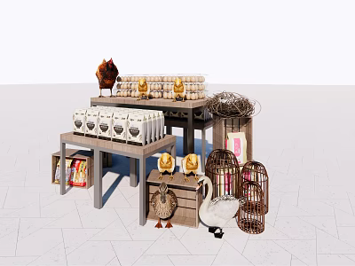 Modern ground pile supermarket pile head 3d model