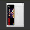 White Retro Gaming Computer Device Featuring Super Nintendo And Power Play Screen
