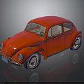 Red Classic Volkswagen Beetle Car with Shiny Exterior and Vintage Design