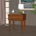 Wooden Bedside Table With Drawer Lamp Books And Decorative Items In Modern Bedroom