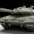 Modern Military Armored Tank With Camouflage Coating And Cannon Turret
