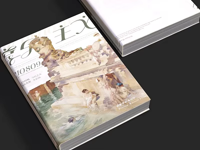 Artistic Books Magazine With Vintage Illustrations And LIX Title On Cover 3d model