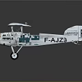 White Biplane Model With A1234 Number Orange Propeller Gray Background And Reflection For Aerospace