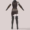 Functional Clothing Set With Leather Sleeves Utility Belt And Knee High Boots
