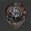 Red Sci Fi Lightsaber Weapon with Intricate Hilt Design and Silver Red Accents