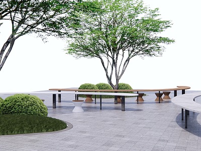 Modern Outdoor Chair Outdoor Bar-shaped Sitting Stool Combination Table and Chair Outdoor Bar Special-shaped Sitting Stool Under-forest Space model