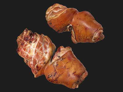 Cooked Pork Hock With Brownish Yellow Skin Tender Juicy Meat Texture 3d model
