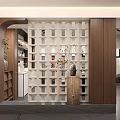 Modern Restaurant Interior With Dining Table Chairs Pendant Lights Wooden Cabinets And Decorative Vase
