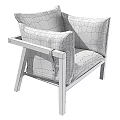 Modern Lounge Chair With Wooden Frame Orange Cushion Armrest And Cozy Backrest