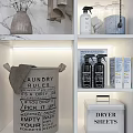 Laundry Daily Use Room With Washing Machines And Storage Shelves