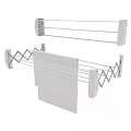 White Foldable Wall Mounted Laundry Drying Rack With Hanging Towel And Towel Holder