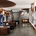 Modern Clothing Store Interior With Display Racks Mannequin And Fashion Apparel