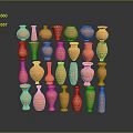 Artistic Orange Vase Sculptures Featuring Various Shapes In Creative Display Arrangement