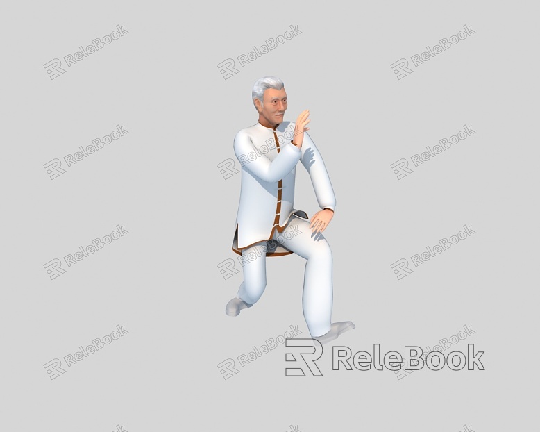 Modern Men Tai Chi Old Men Playing Tai Chi Morning Exercises Old Men Old Men model