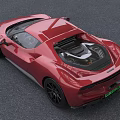 Red Sports Car With Sleek Body Black Wheels And Modern Front Design Features