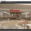 Modern Milk Tea Shop Interior With Cozy Seating Area And Wooden Counter Design