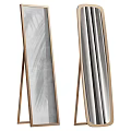 Modern Wooden Frame Floor Mirror With Sleek Surface And Minimalist Design