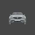 Gray Sporty SUV With Sleek Exterior Design And Black Wheels On Orange Background