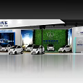 Zuojun Electric Cars Exhibition Booth with Brand Logo and Display Vehicles