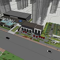 Garden Landscape Design With Modern Building Courtyard Water Feature And Greenery