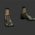Men's Brown Leather Dress Shoes With Classic Slip On Design And Metal Buckle
