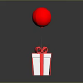 White Gift Box With Red Bow And Red Balloon On String For Daily Use