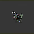 White Red Mecha With Shield Battling Green Robot Warrior With Mechanical Arm And Jet Boosters