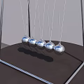 Modern Decorative Ornament Set With Metal Frame And Hanging Silver Balls 3d model