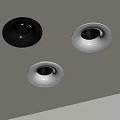 Modern Black And White Recessed Spotlights With Warm Light On Ceiling 3d model