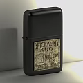 Classic Black Metal Lighter With Golden Engraved Pattern And Sleek Design