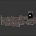 Intricate Industrial Structure Model Featuring Metal Frames Tower Sections And Interconnected Layers