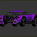 Futuristic Purple Sports Car With Sleek Body And Reflective Surface Design Elements
