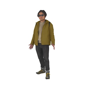 Standing foreign men in spring and summer costumes 3d model