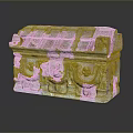 Decorative Pink Stone Box With Carved Dragon Patterns And Lid As Household Item